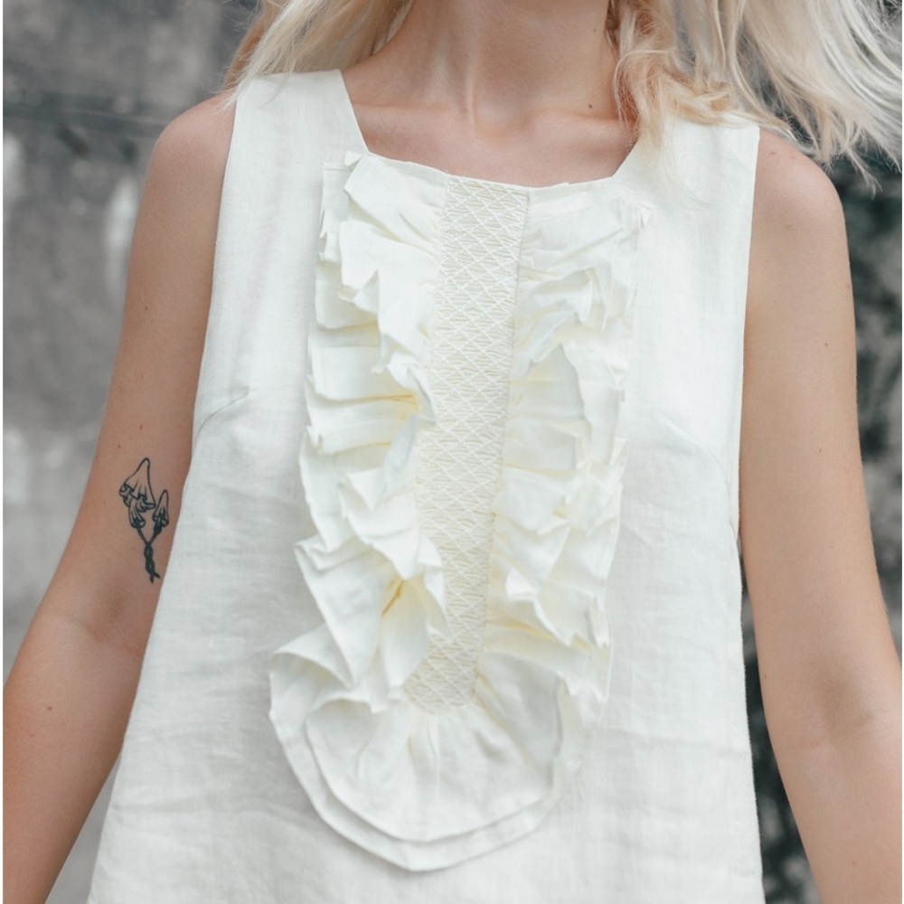 Innika‎ Choo | Short Casual A-line Linen Sleeveless Dress Size 1/S